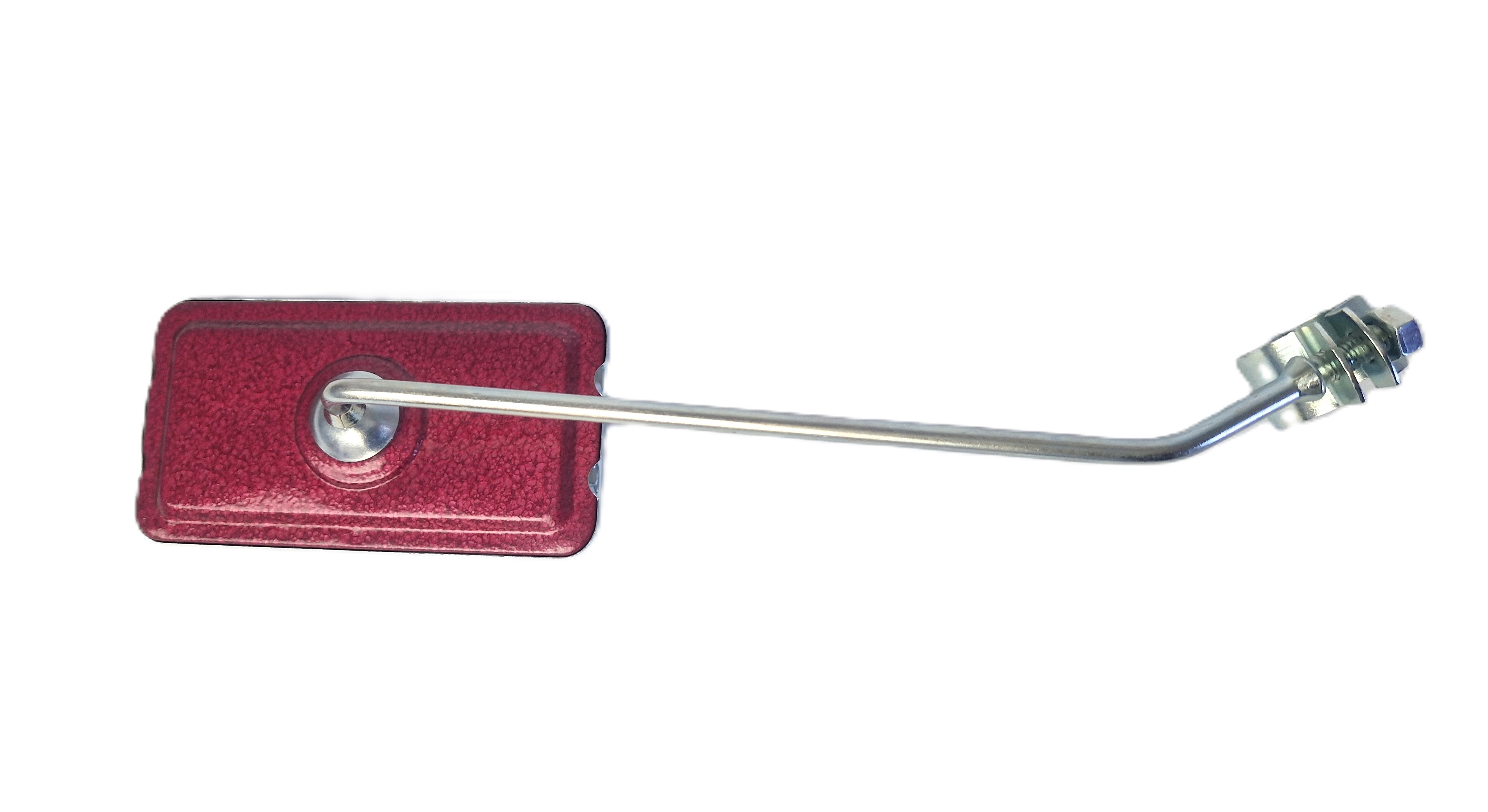 Vintage rectangular rearview mirror, burgundy enameled
