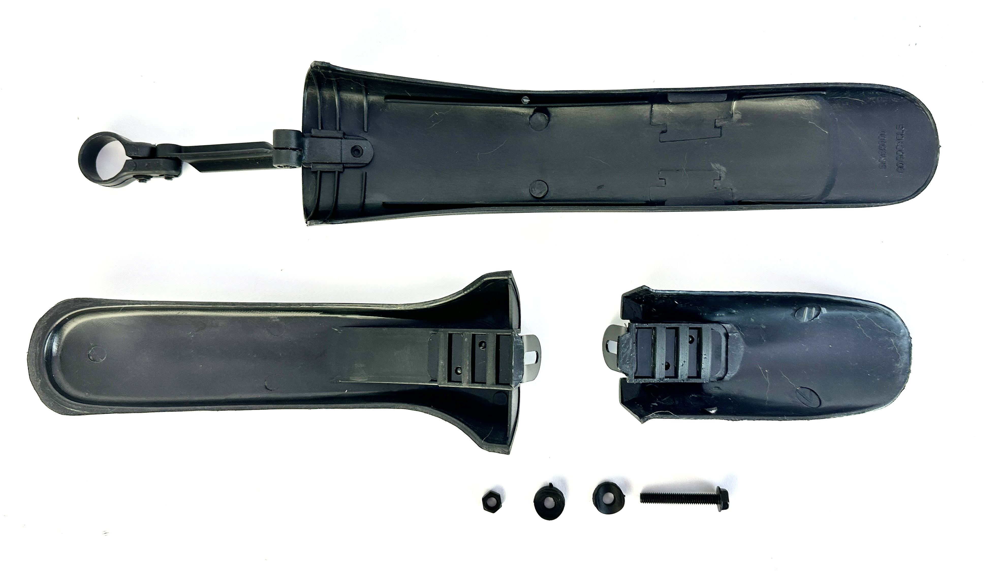 Universal mudguard set plastic black for 24 - 29 inch