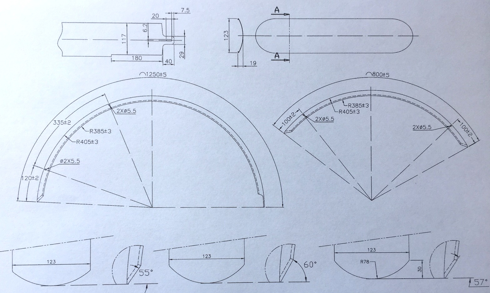 Fender Set 26  123 mm Black with Stays extra wide