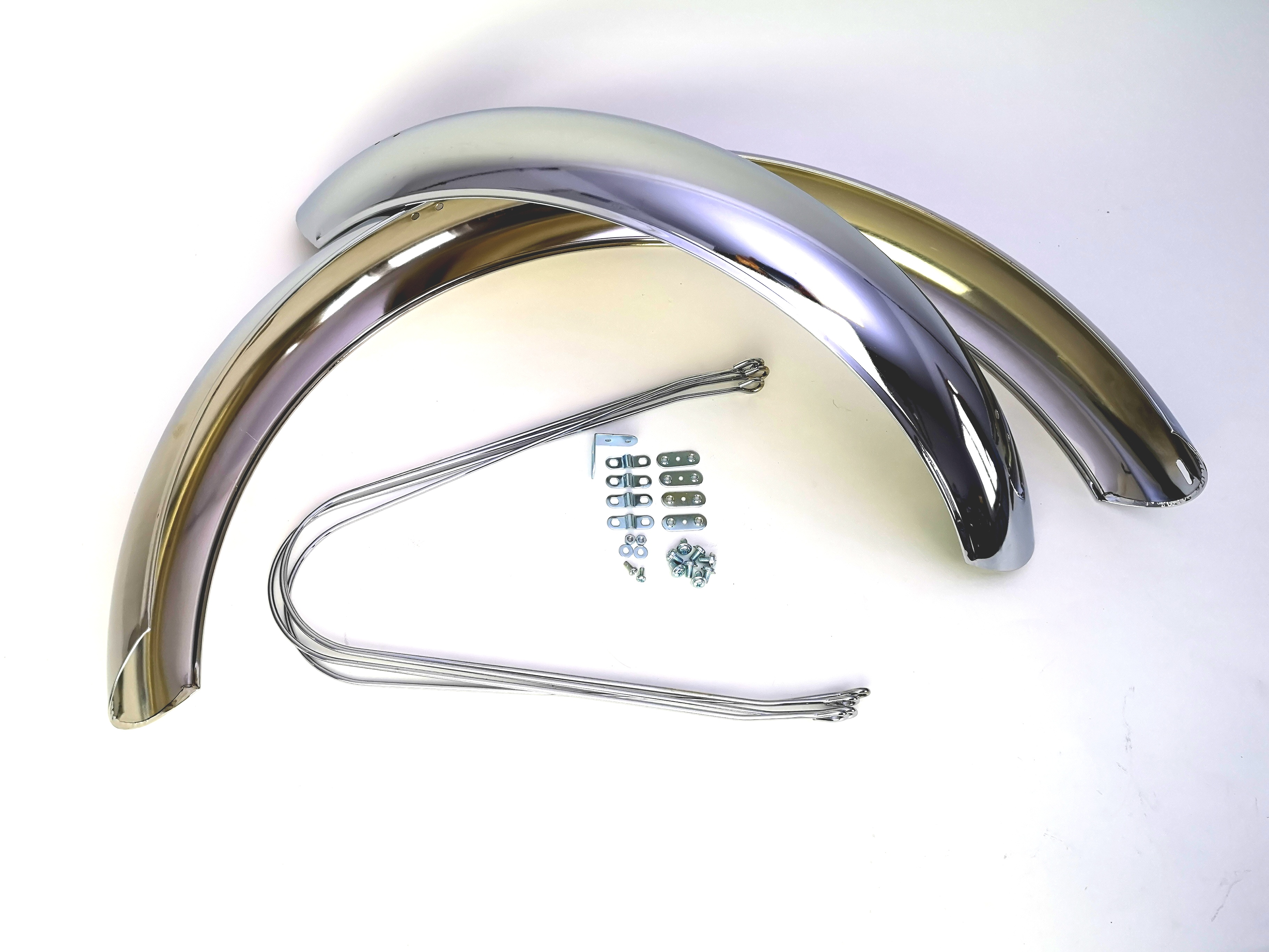 Fender Set 24 / 26 inches, 100 mm wide , chrome plated, with stays