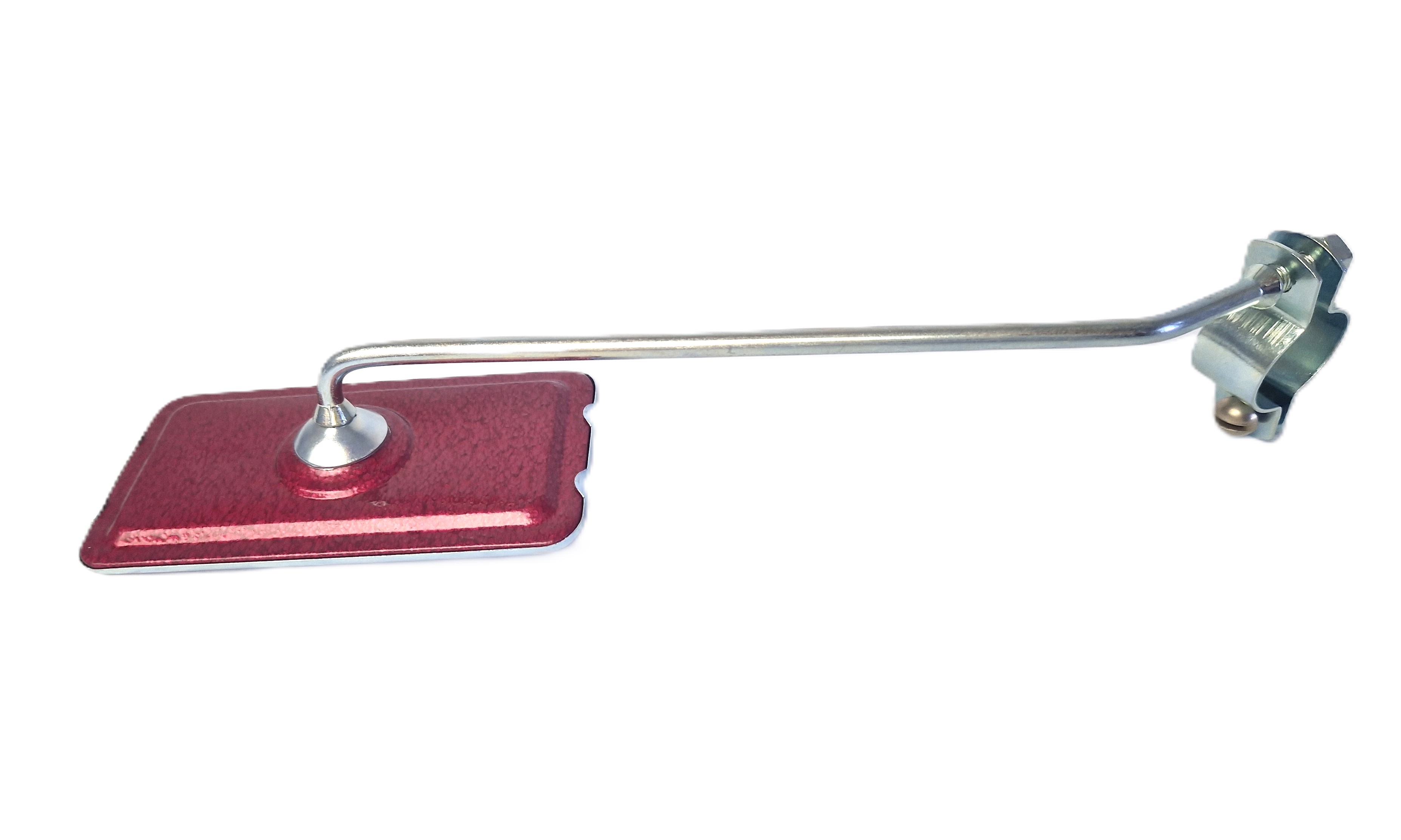 Vintage rectangular rearview mirror, burgundy enameled