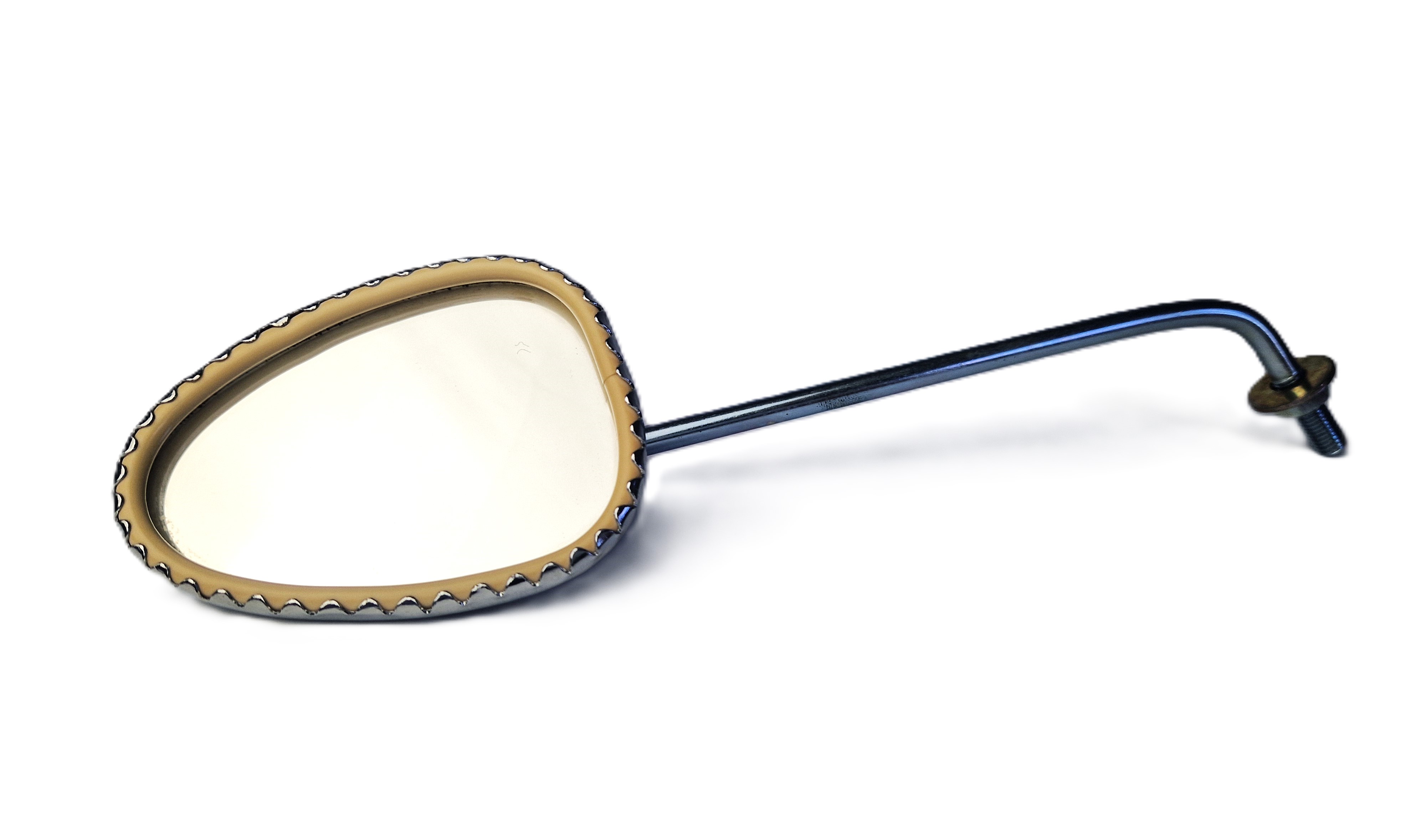 Vintage motorcycle/bicycle rearview mirror, oval with attractive rim