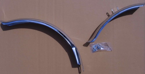 Short Fender Set 26 inch. with Ducktails, stainless steel