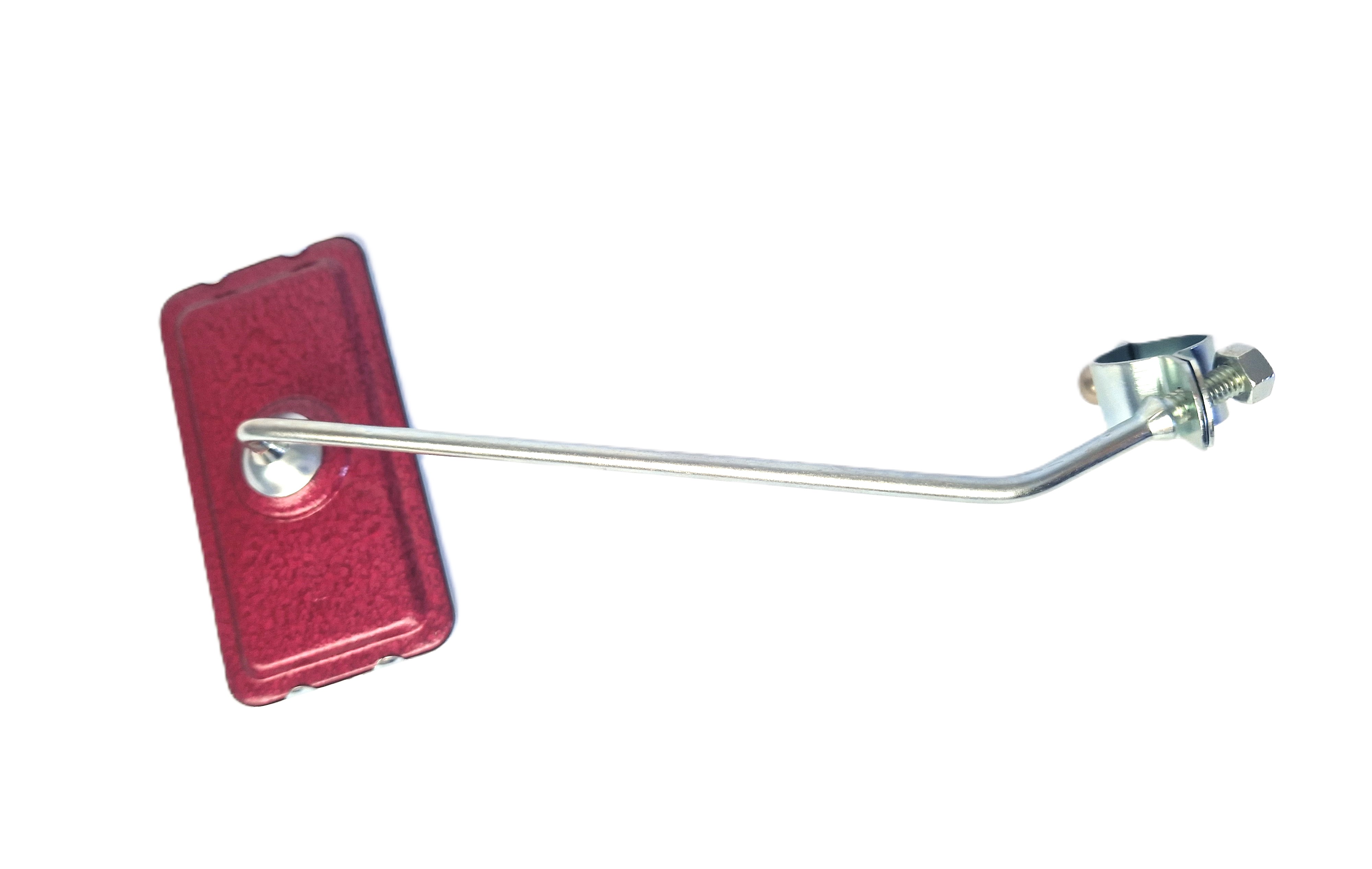 Vintage rectangular rearview mirror, burgundy enameled