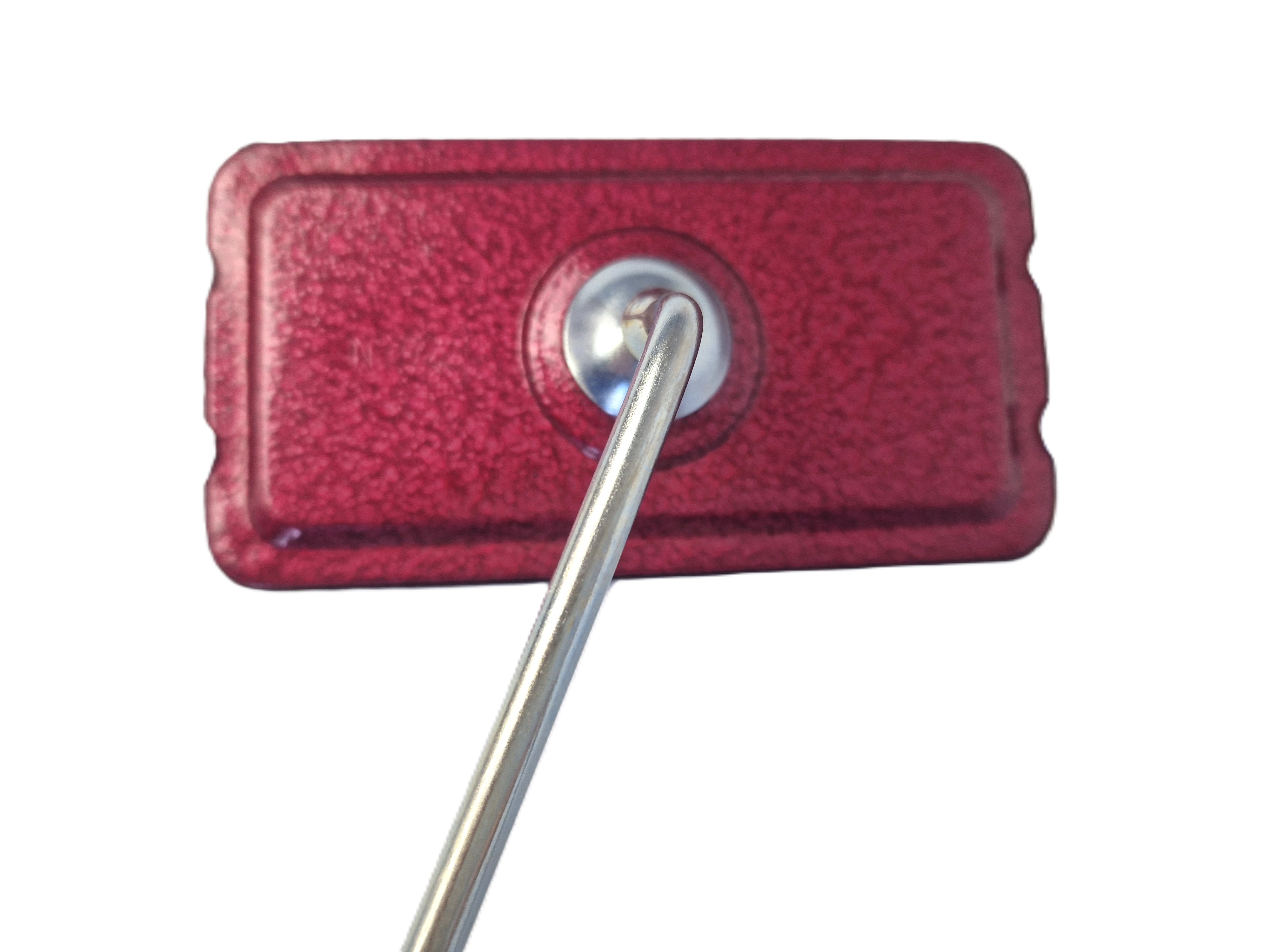Vintage rectangular rearview mirror, burgundy enameled